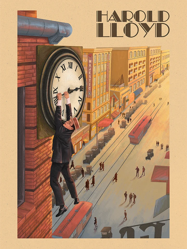 Harold Lloyd and The Incredible Clock Stunt (Unframed poster) product image (1)