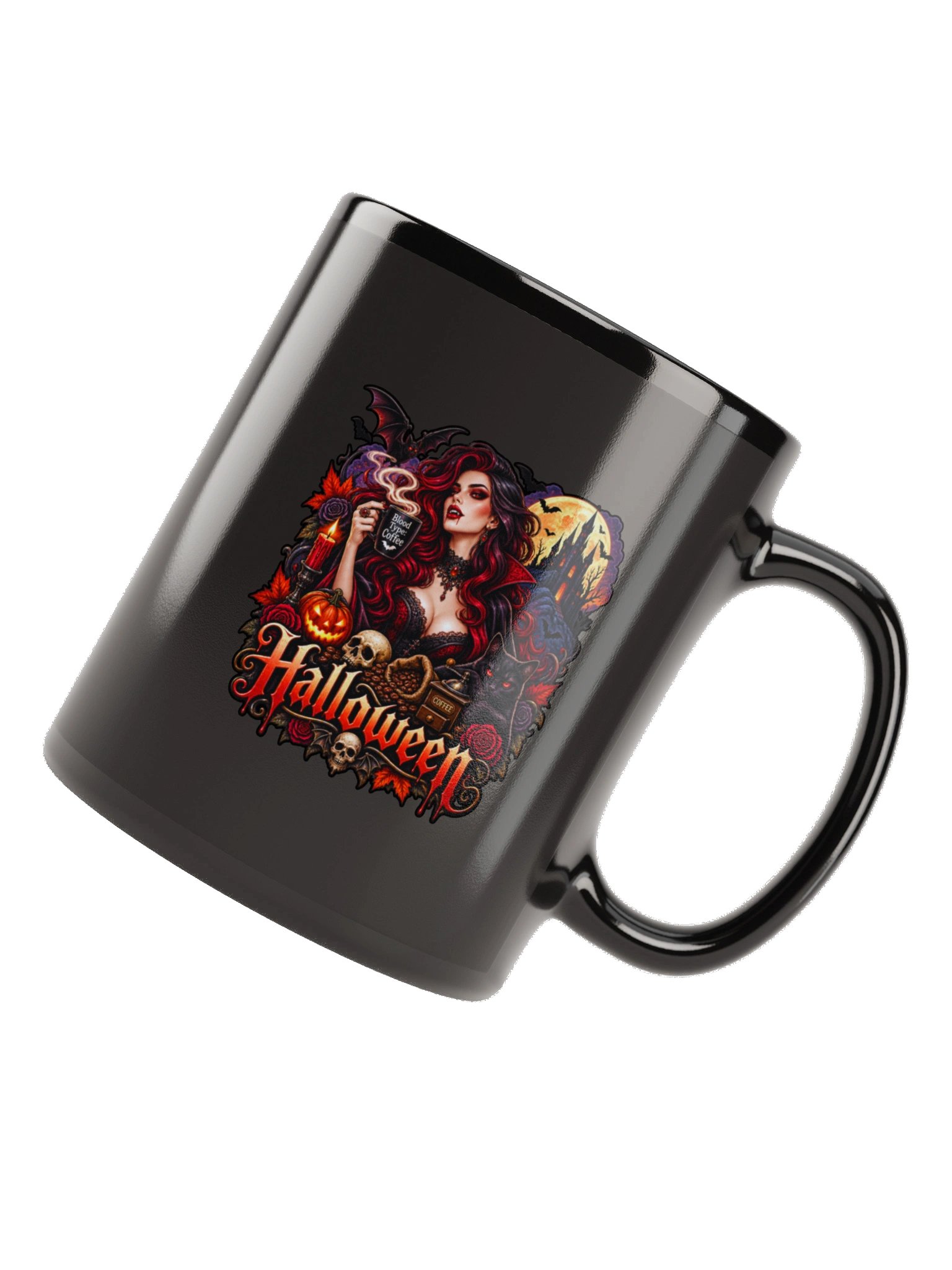 Vampire Queen Halloween Mug – Blood Type Coffee Gothic Cup product image (11)