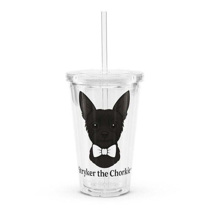 Stryker the Chorkie™ 16oz Double Wall Clear Tumbler product image (1)