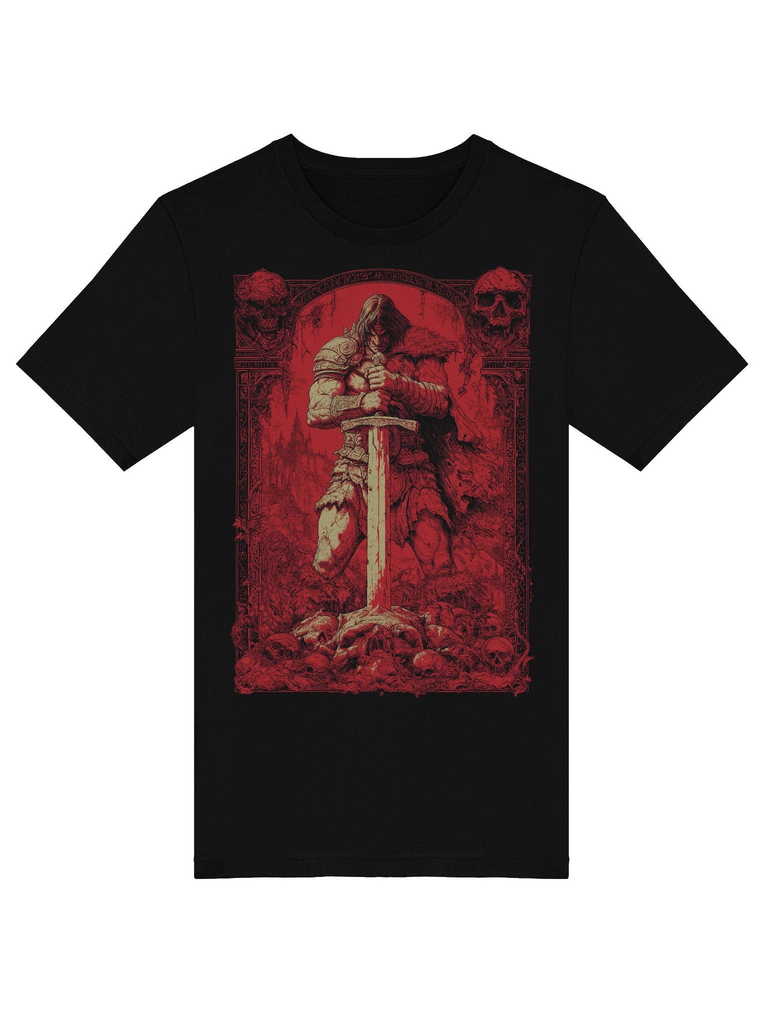 Savage Sword Blood Red Conan Cimmeria Barbarian Robert E. Howard Hyborian Crom, Dark Fantasy T-Shirt product image (5)