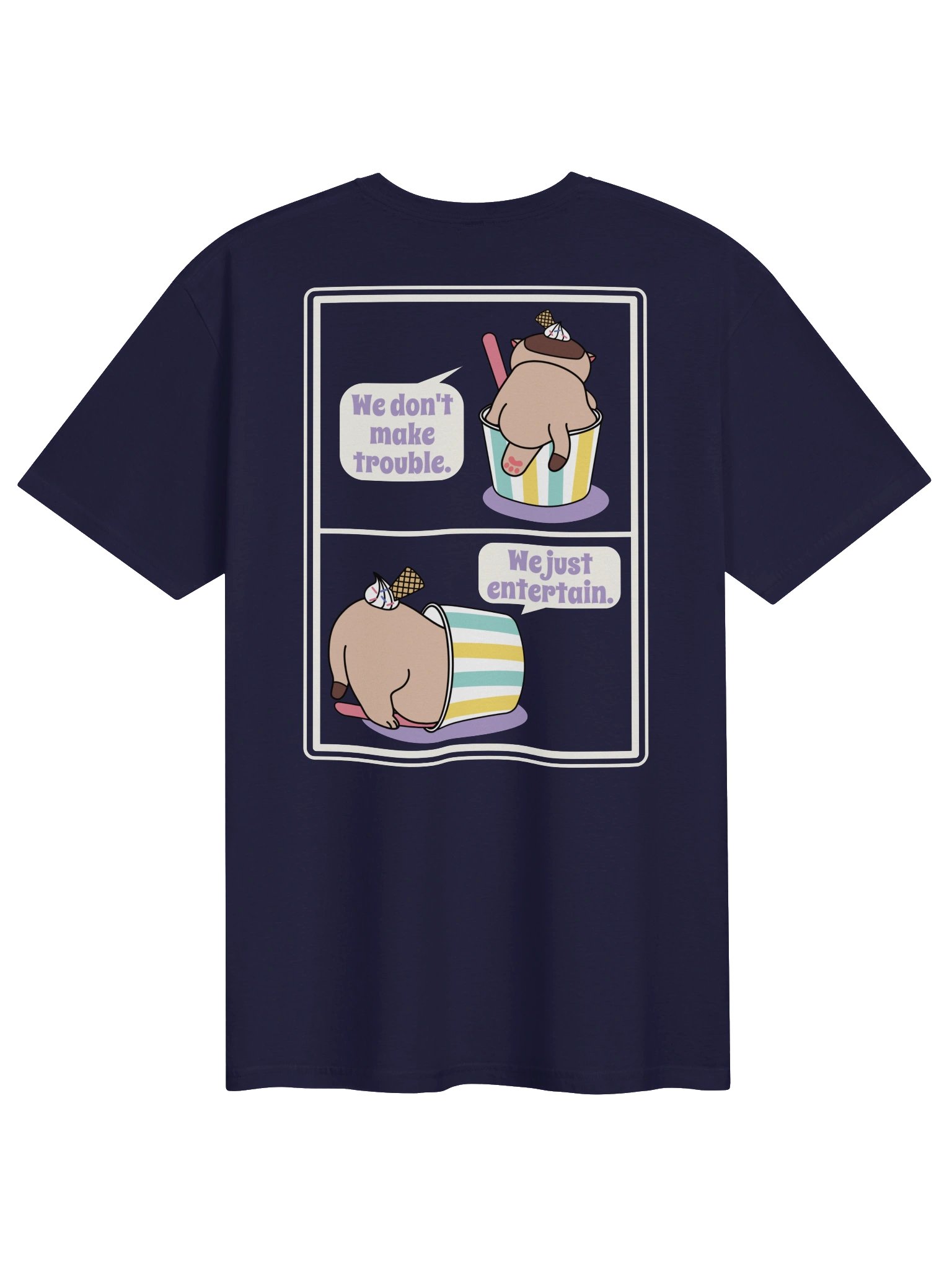 Sweet Trouble ( Ice Cream Cat - Left Chest and Back Prints) - Unisex Adult Super Soft Lightweight T-shirt product image (13)