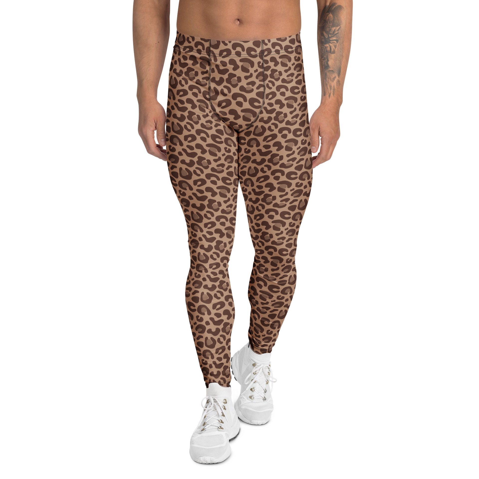 Bold Brown Leopard Skin Men's Workout Leggings product image (1)