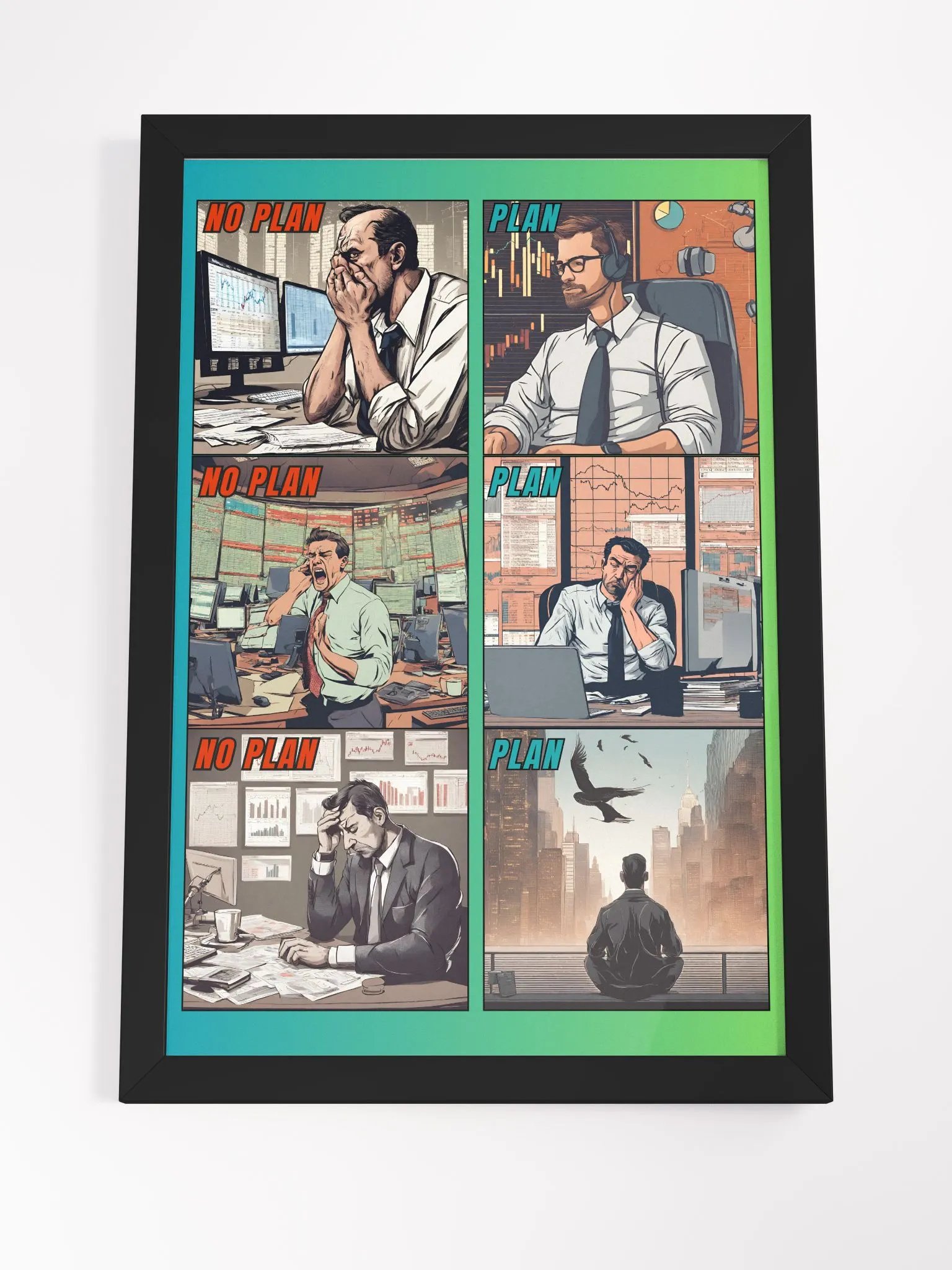 Plan vs No Plan Custom Framed Art product image (7)