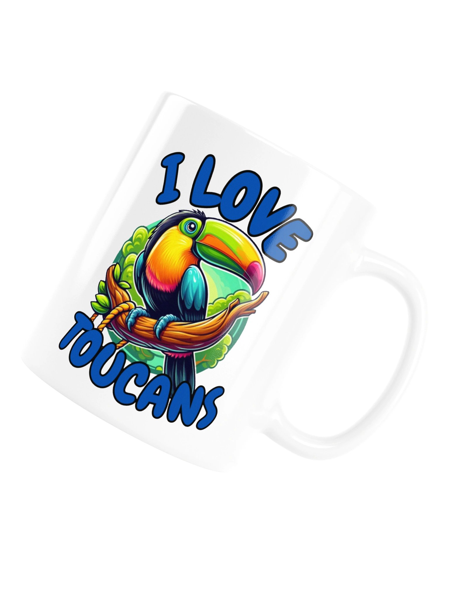 I Love Toucans Ceramic Mug – Colorful Tropical Bird Coffee Cup & Birder Gift product image (3)