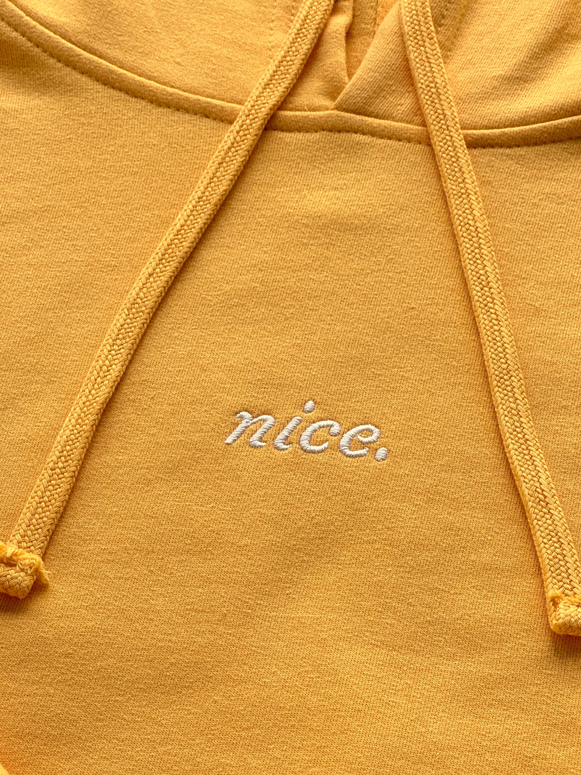 Nice. Embroidered Hoodie (Peach/White) product image (2)