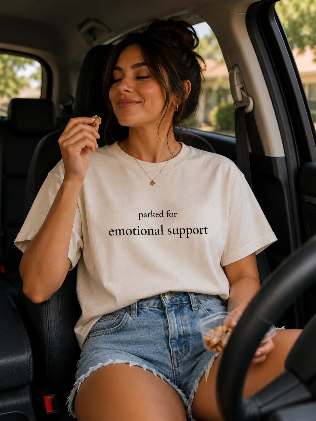 Parked for Emotional Support Tee (Ivory) product image (2)