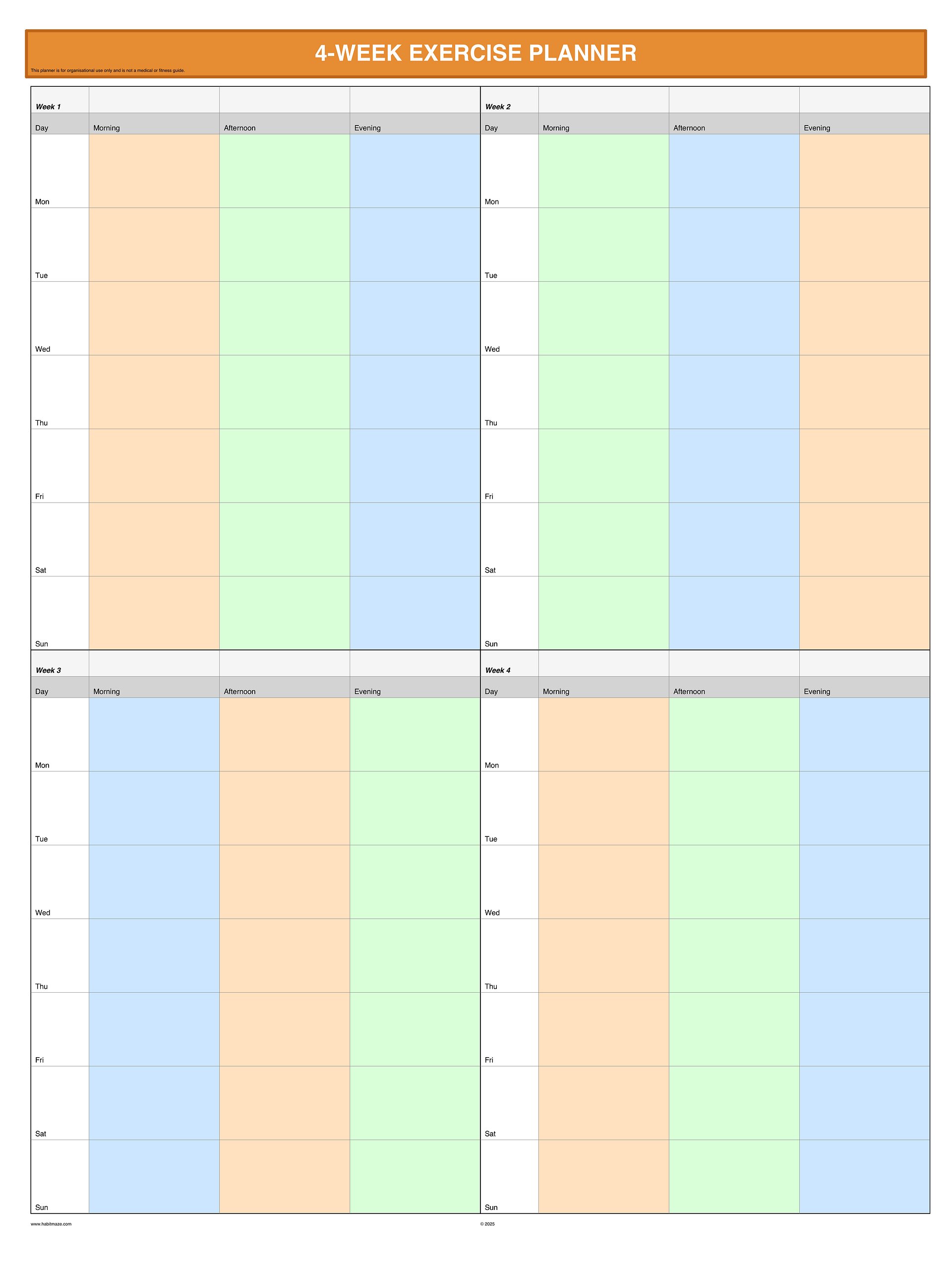 4 Week Exercise Planner product image (1)