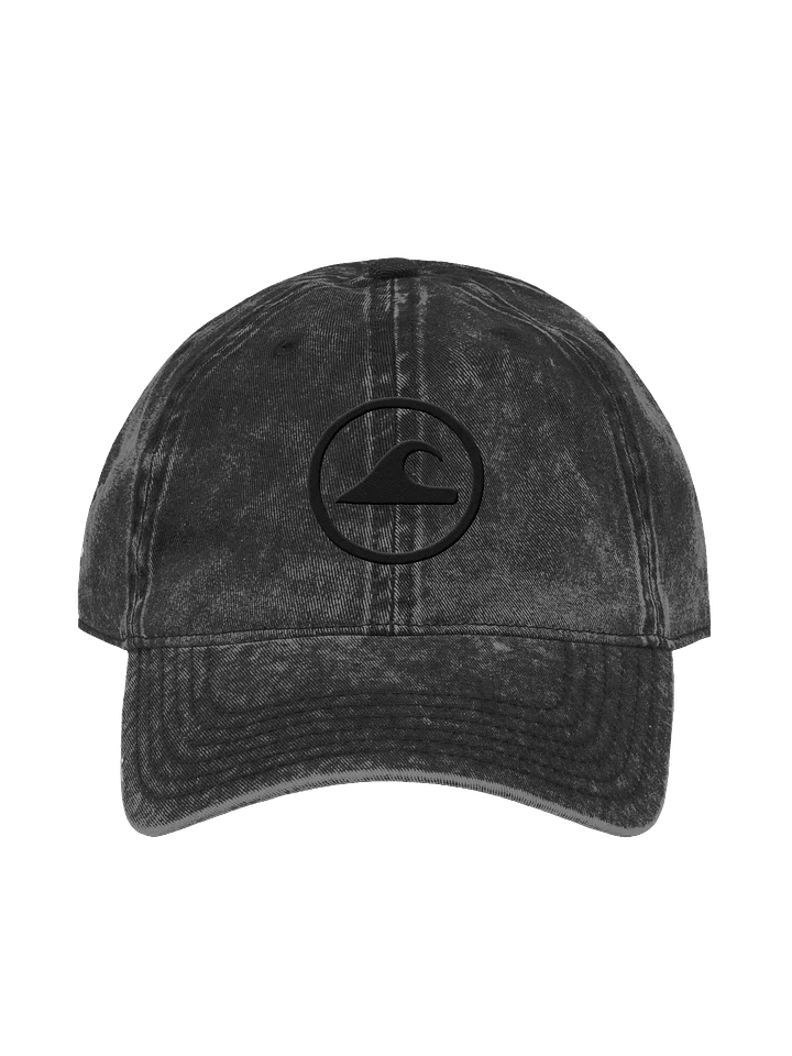 Embroidered Wave Rider Otto Vintage Wash Dad Hat (Blackout) product image (1)