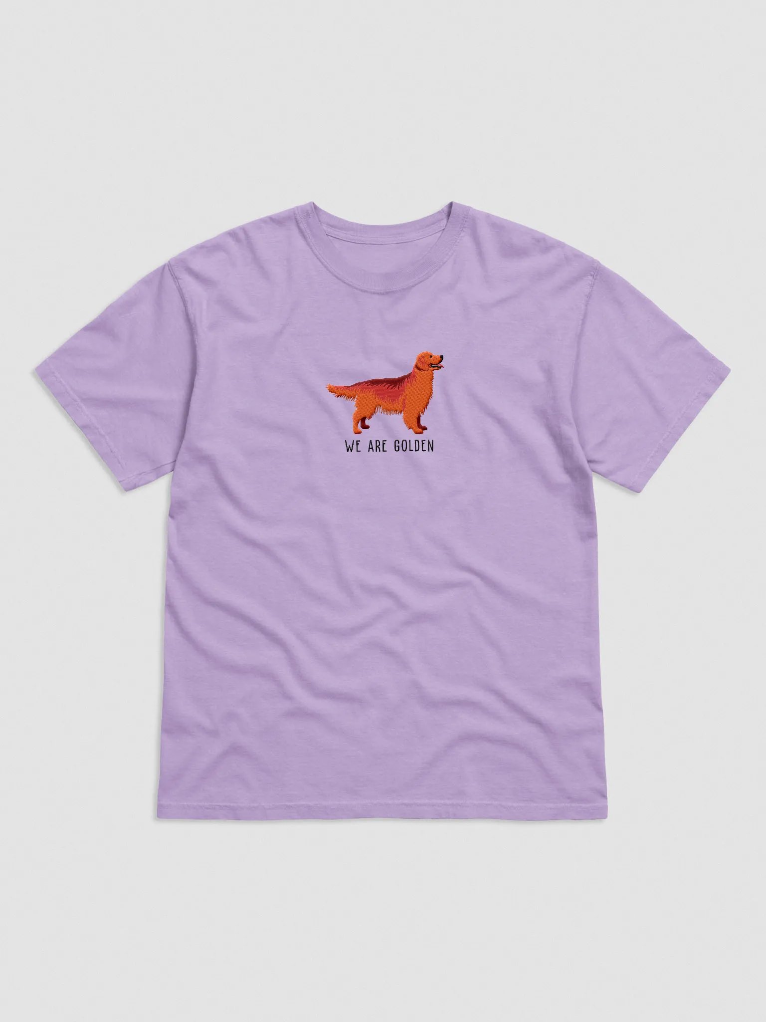 We Are Golden T-Shirt(Embroidered) of a Golden Retriever(Red) product image (4)