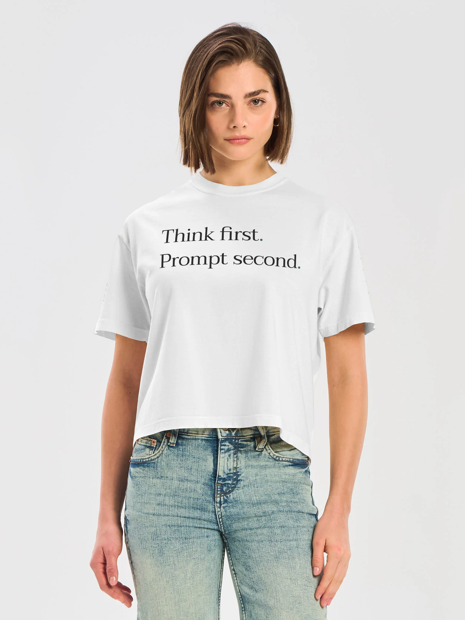 Think first. Prompt second. - Boxy T-shirt product image (16)
