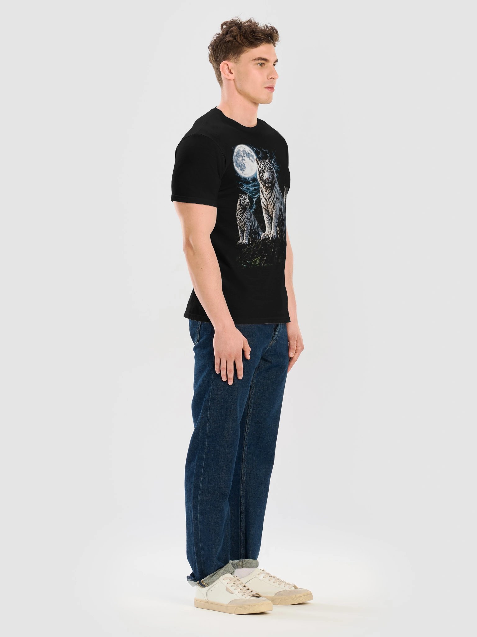 White Tiger Howling Moon Tshirt | Legendary Wildlife Shirt product image (8)