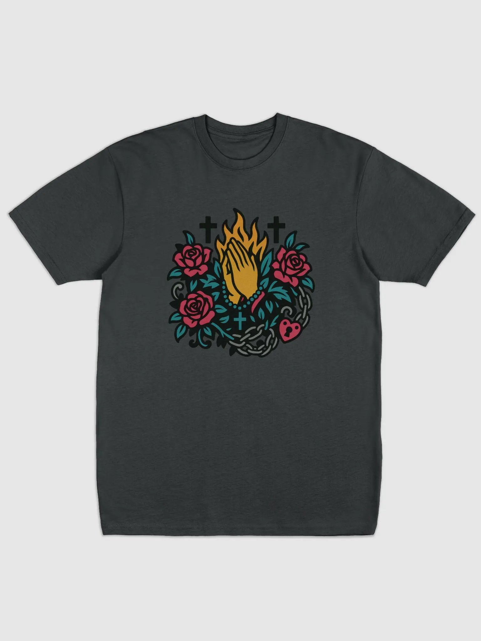 Flaming Prayers Graphic T-shirt product image (6)