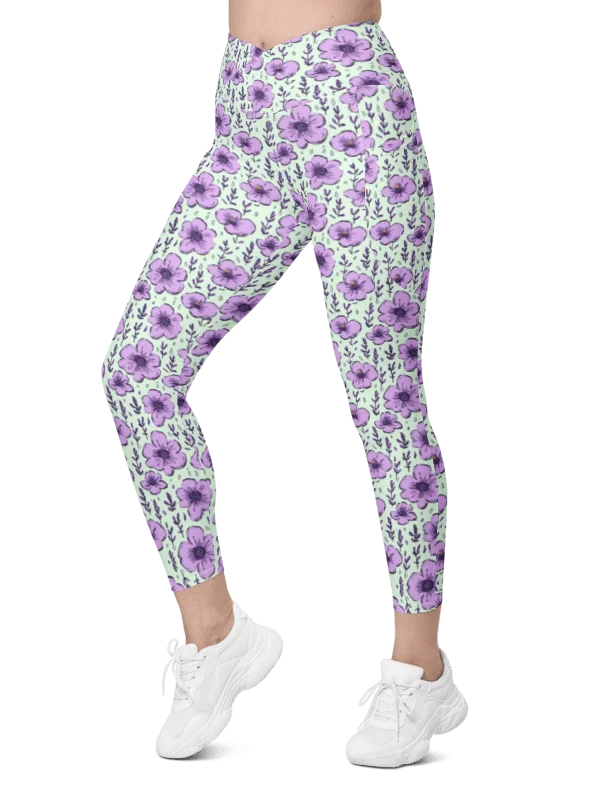 Lavender Fields — Soft Floral Crossover Leggings product image (6)