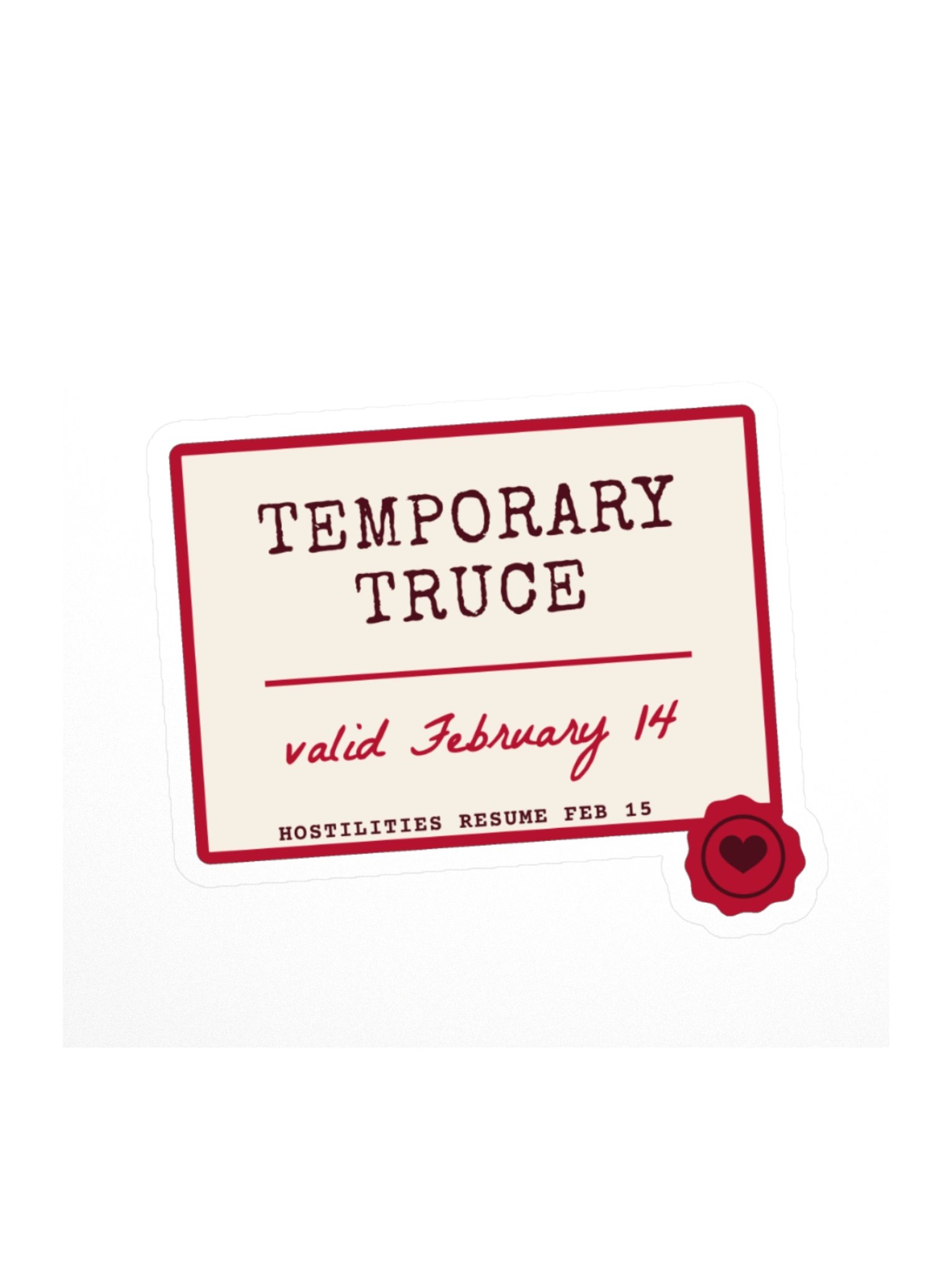 Temporary Truce Sticker product image (1)