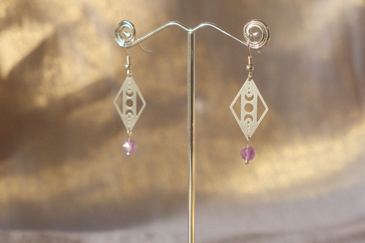 Amethyst Moon Phases Earrings product image (9)
