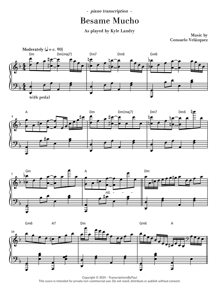 Besame Mucho - Kyle Landry product image (1)