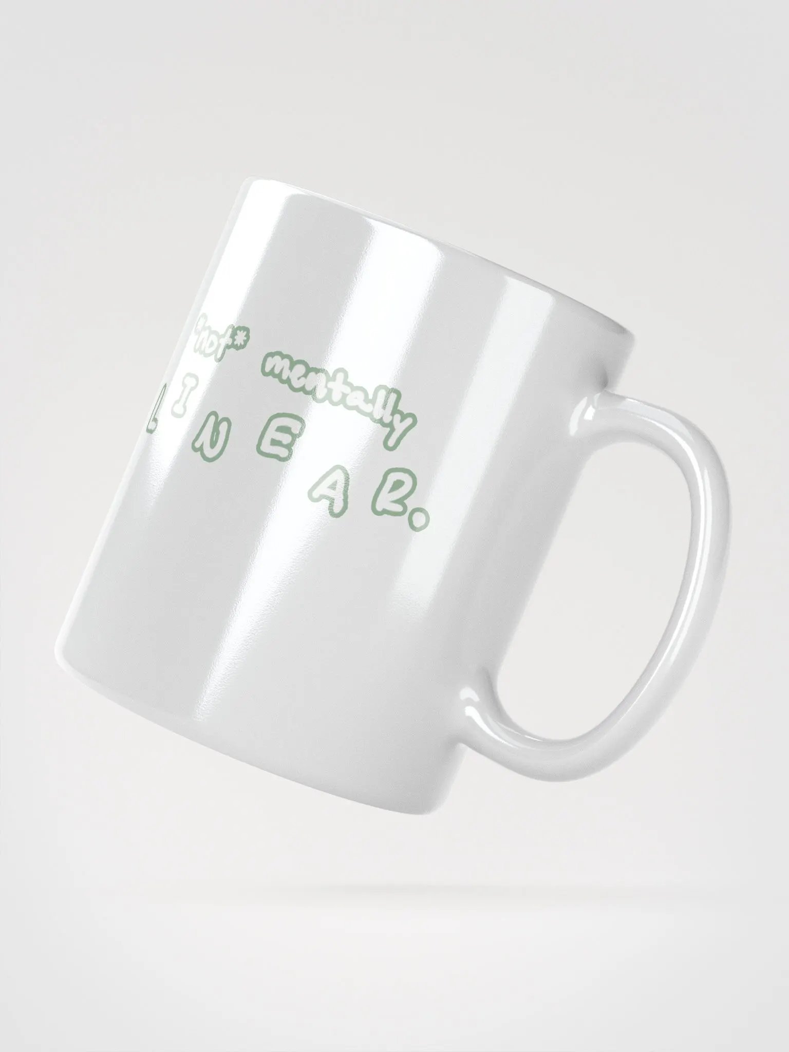 *not* mentally linear (lined design, #96B697) glossy white mug product image (3)