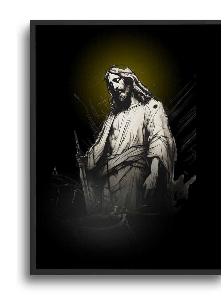Crown of Thorns Jesus Digital Art Print – Uplifting Modern Christian Wall Decor, Instant Download, Faith-Inspired Gift product image (1)