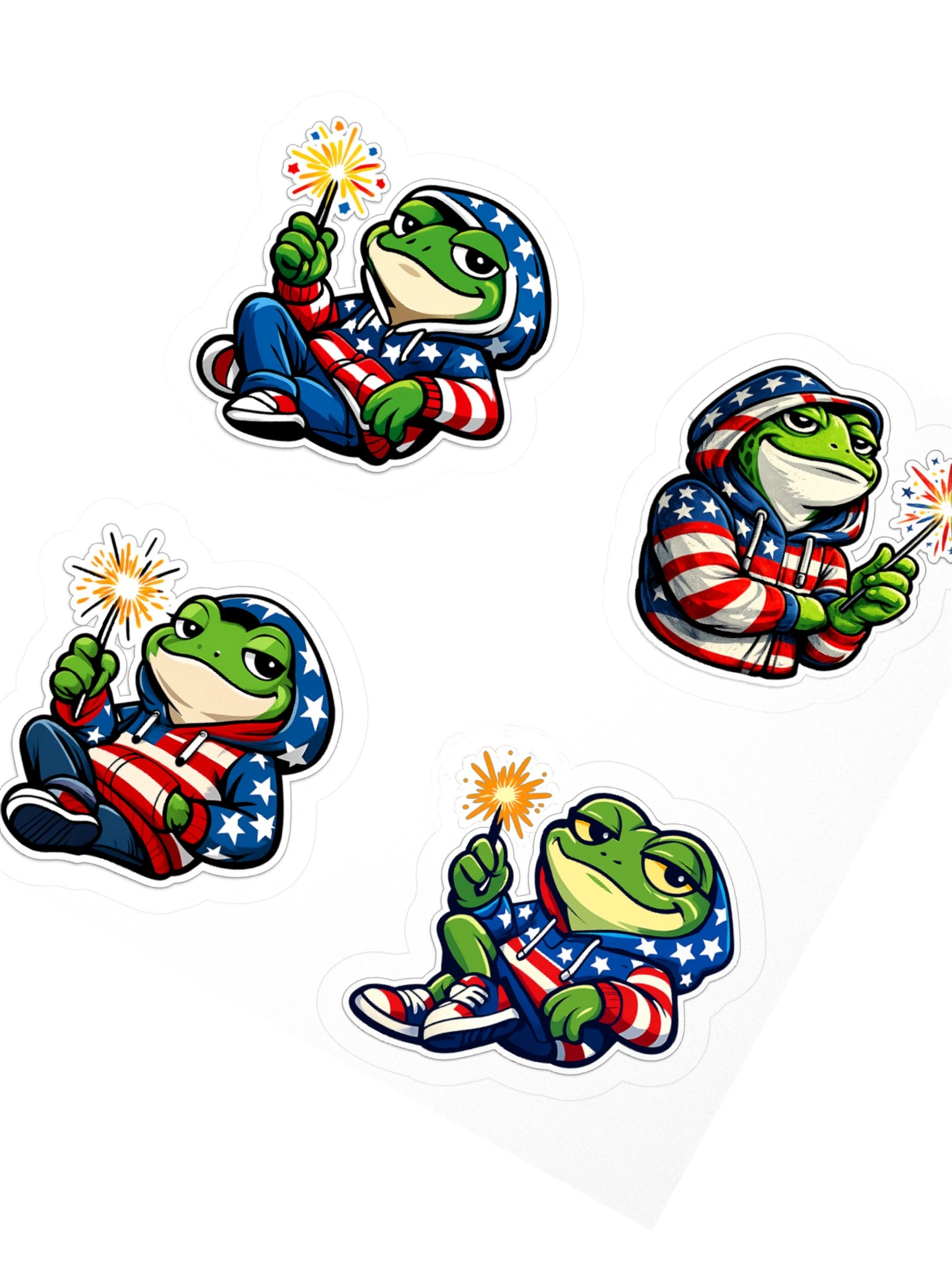 Patriotic Frog 4-Pack - GFL Stickers product image (3)