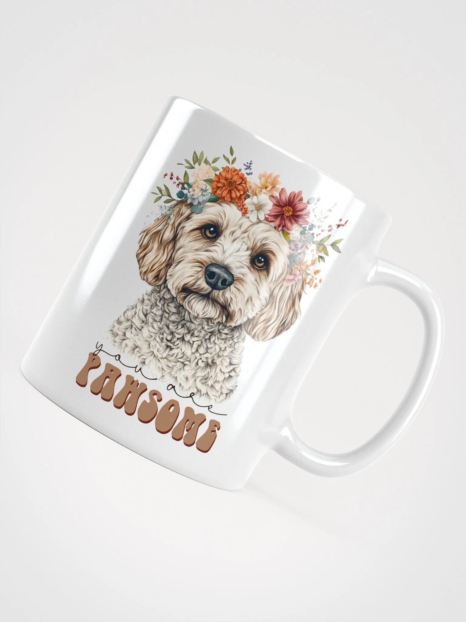 You are Pawsome Floral Crown Dog Mug product image (4)