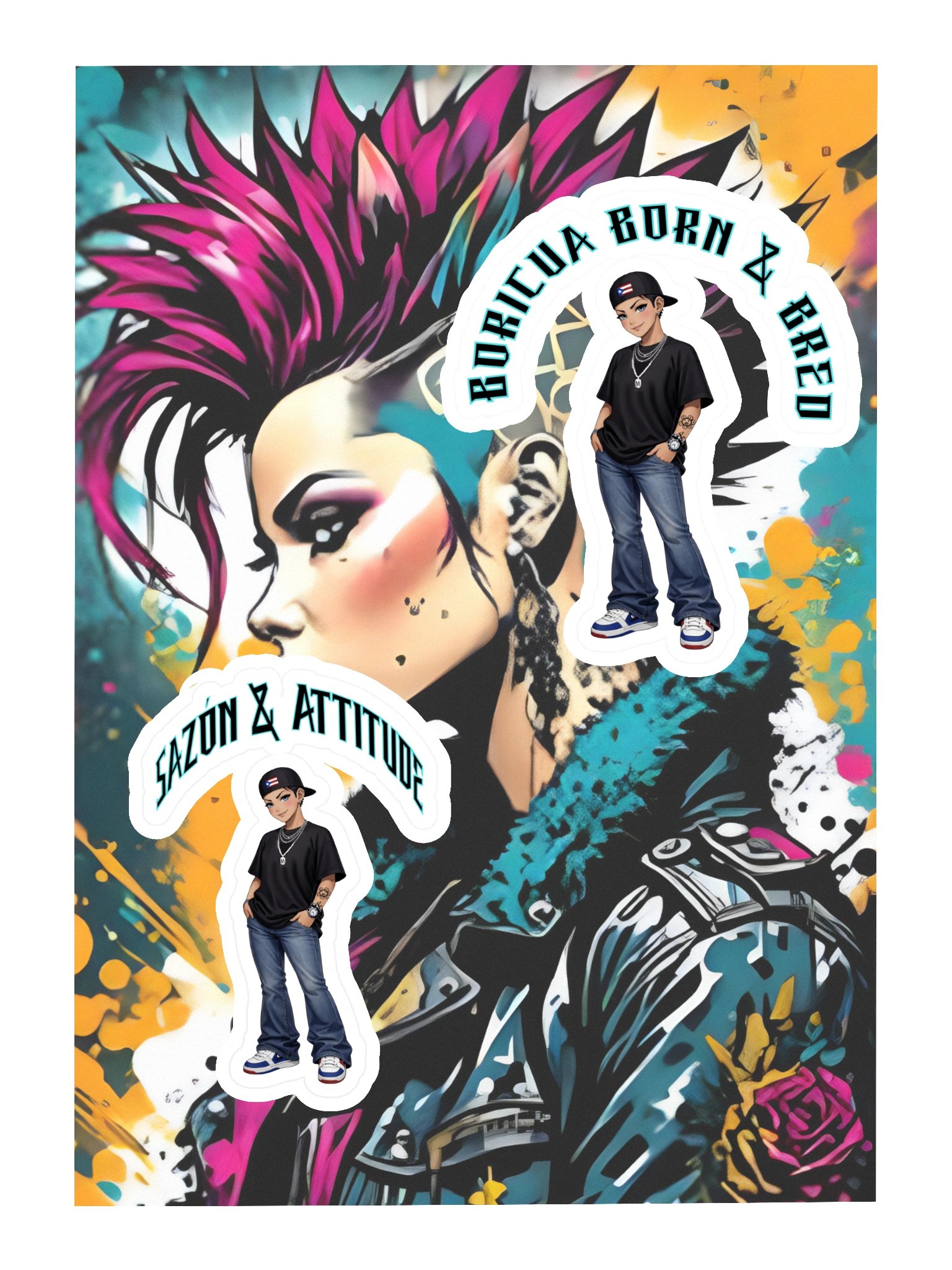 Boricua sticker sheet product image (3)