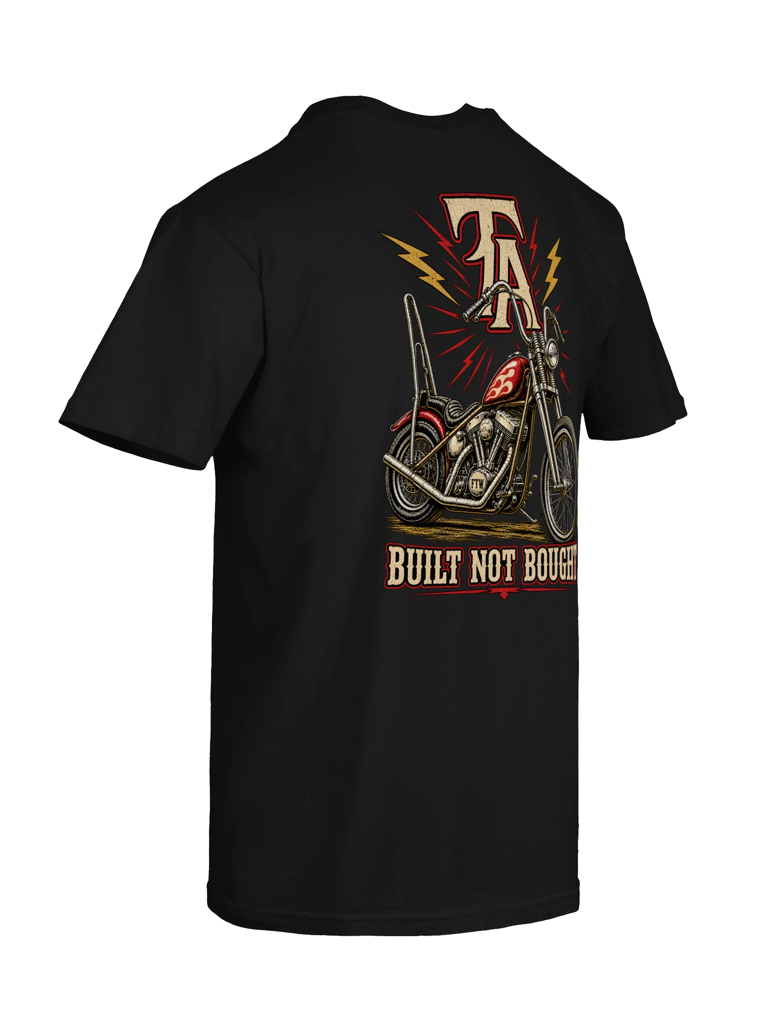 Built Not Bought | Old School Chopper Motorcycle Tee product image (8)