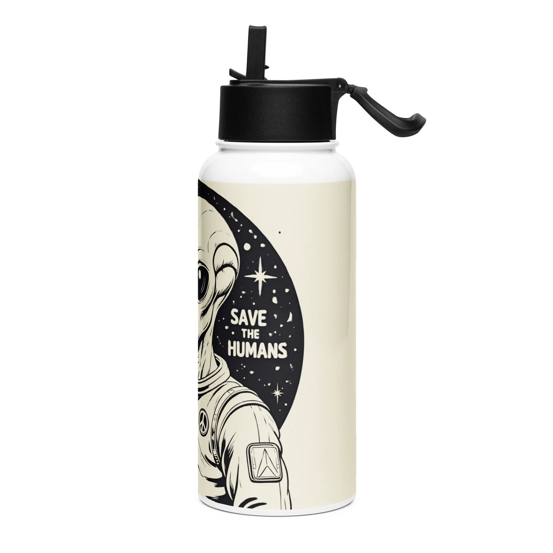 Peaceful Alien Stainless Steel Water Bottle product image (3)