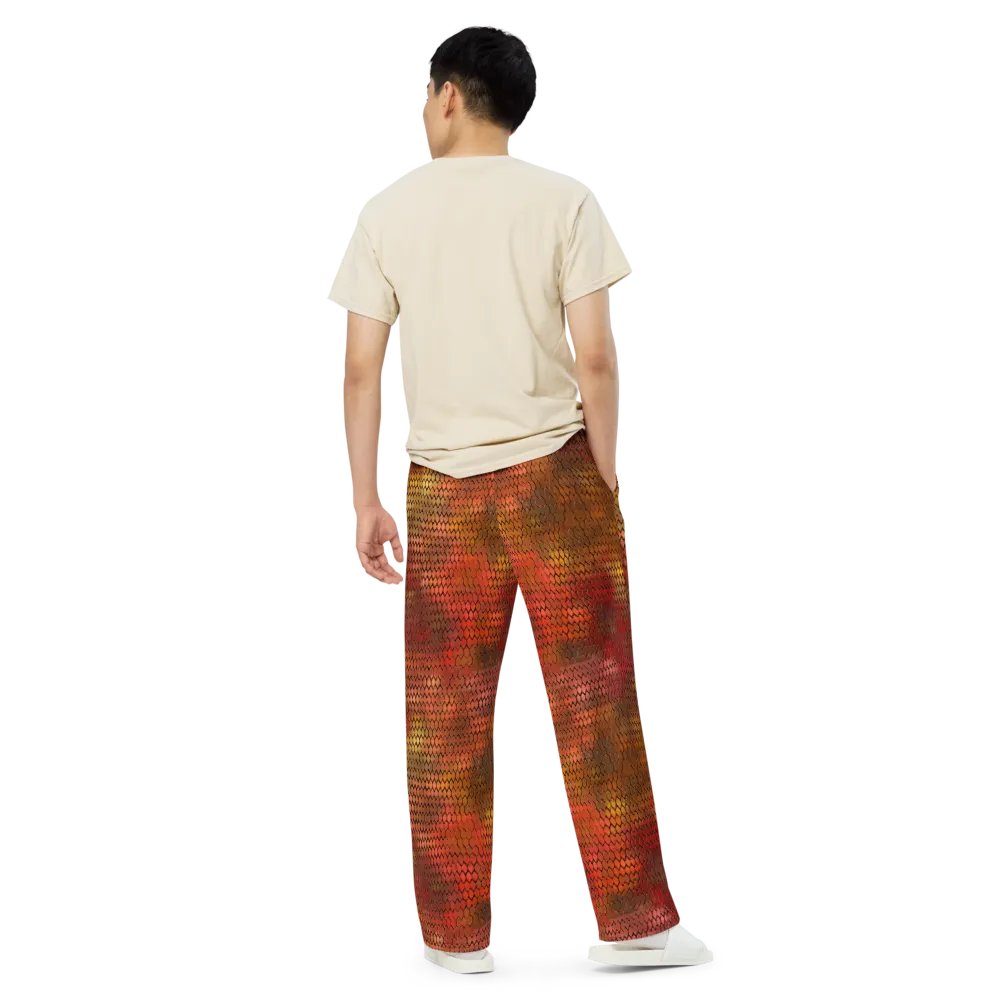 Orange Dragon Scales Wideleg Pants product image (5)