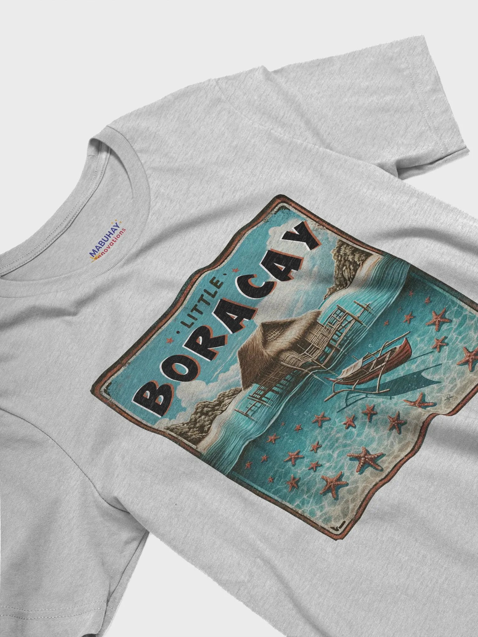 Little Boracay Tee, Floating Cottage Balsa and Filipino Boat Bangka with Starfish, Calatagan Batangas product image (23)