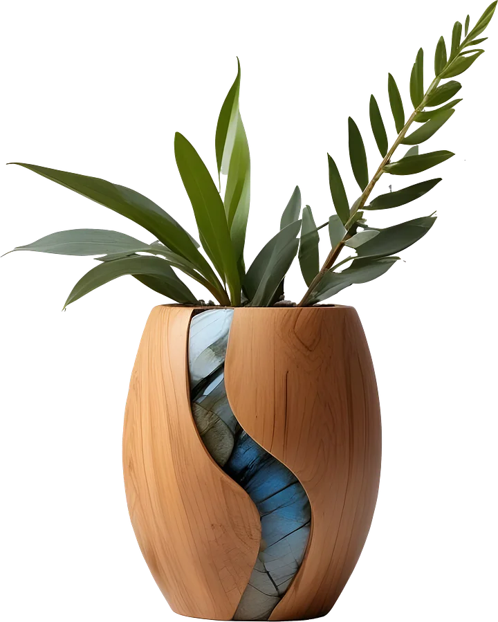 Woodland Flow – Boho Rustic Vase PNG product image (1)