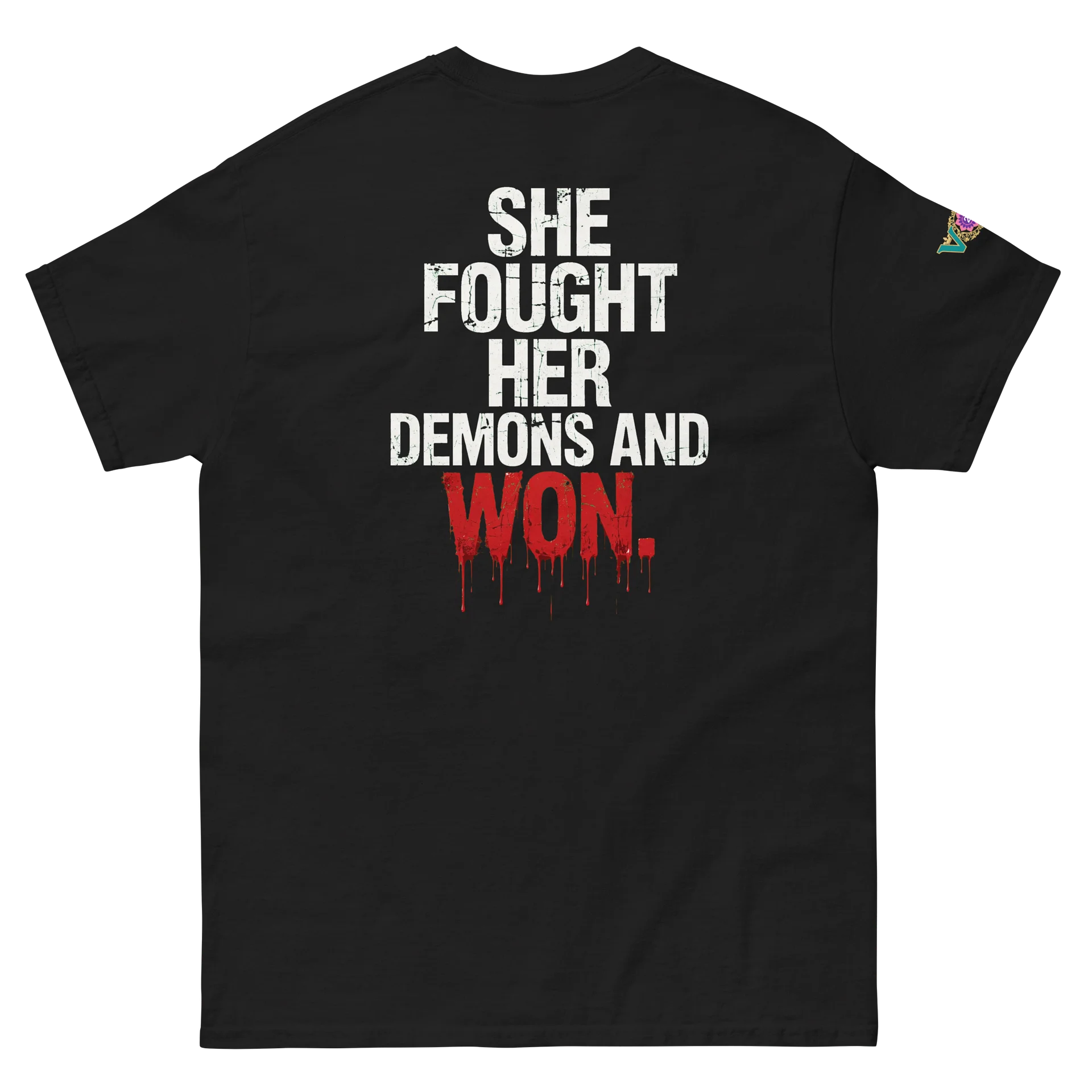 SHE FOUGHT HER DEMONS AND WON - Signature Tee product image (7)