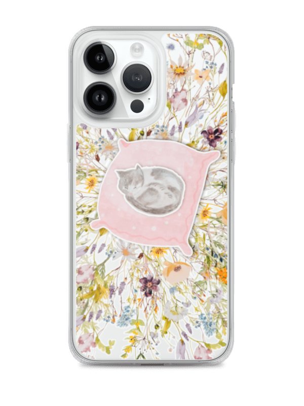 Sleeping Cat Floral iPhone Clear Case product image (284)