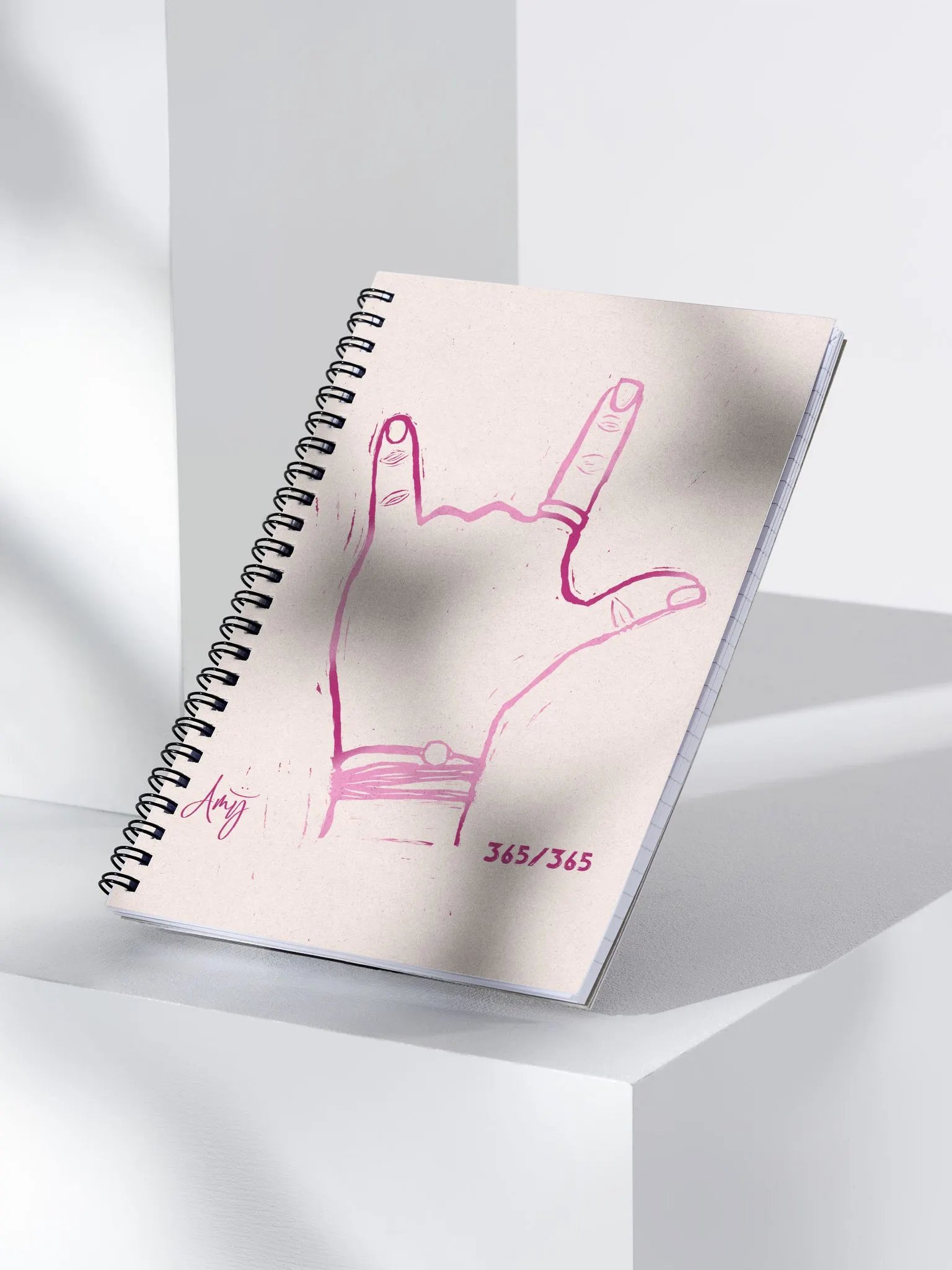 Linocut I Love You Notebook product image (3)