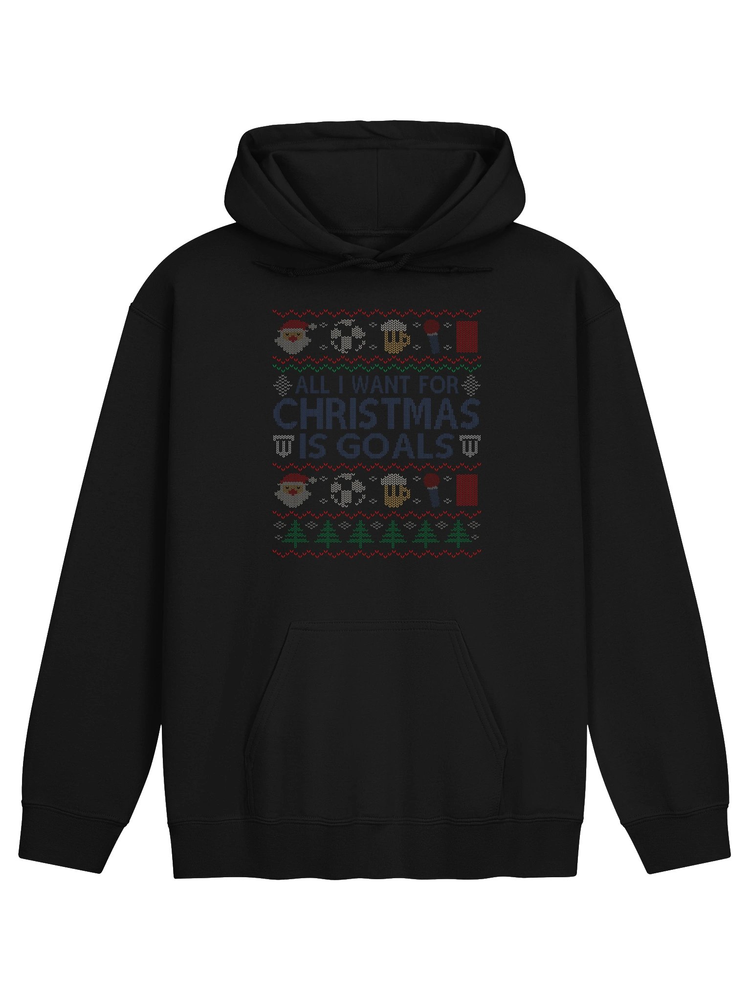 All I Want for Christmas Is Goals Hoodie | Ugly Sweater Style Football Fan Christmas Gift product image (1)