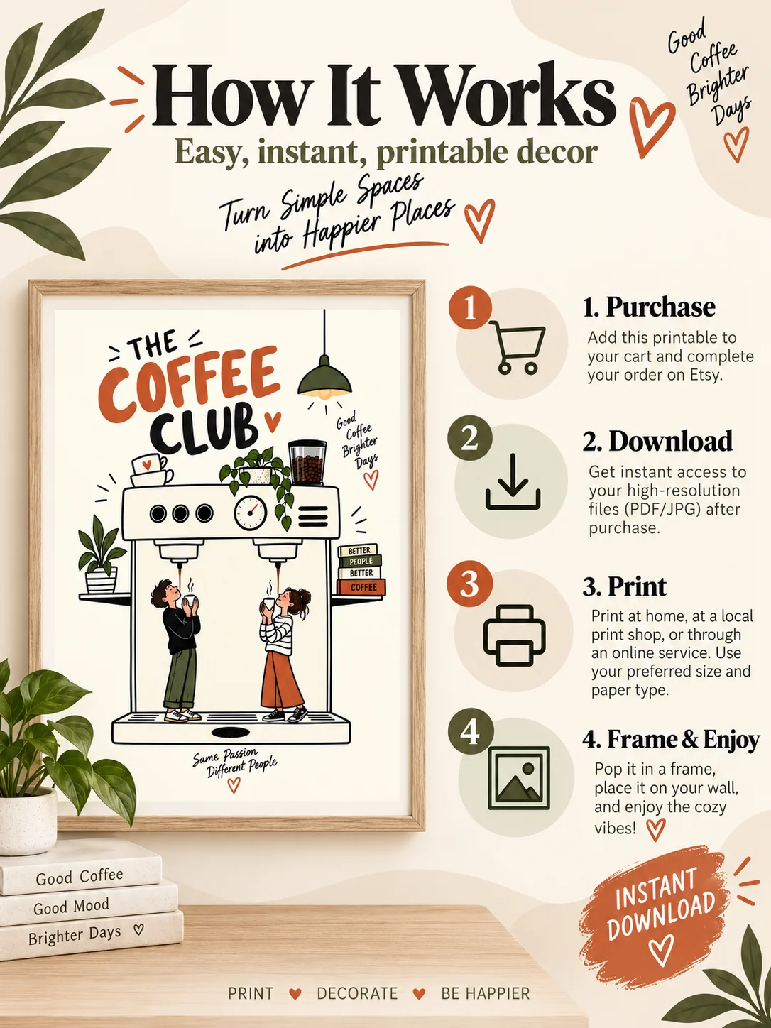 Coffee Club Wall Art, Retro Coffee Poster, Kitchen Coffee Bar Decor product image (7)