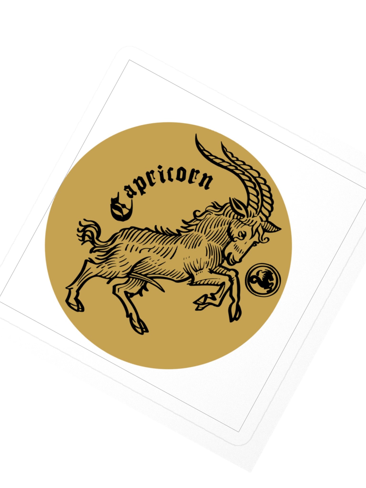 Capricorn Zodiac Sticker — Mythic Rearing Goat Design product image (2)