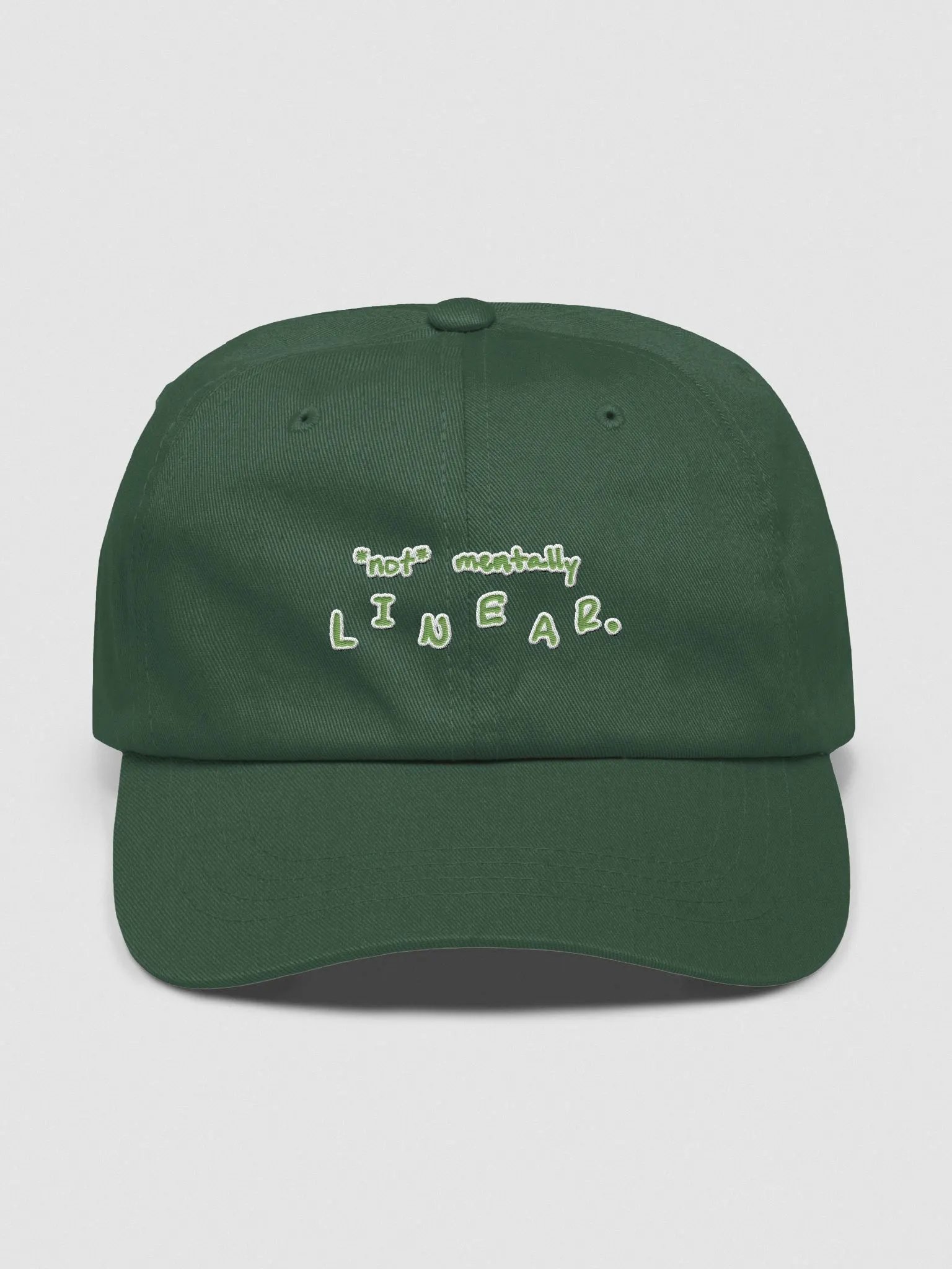 *not* mentally linear. (green + white lined design) classic dad hat product image (49)