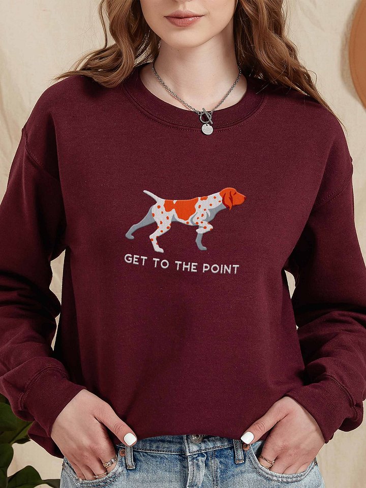 Get to the Point Sweatshirt (Embroidered) of a Bracco Italiano(Orange & White) product image (2)