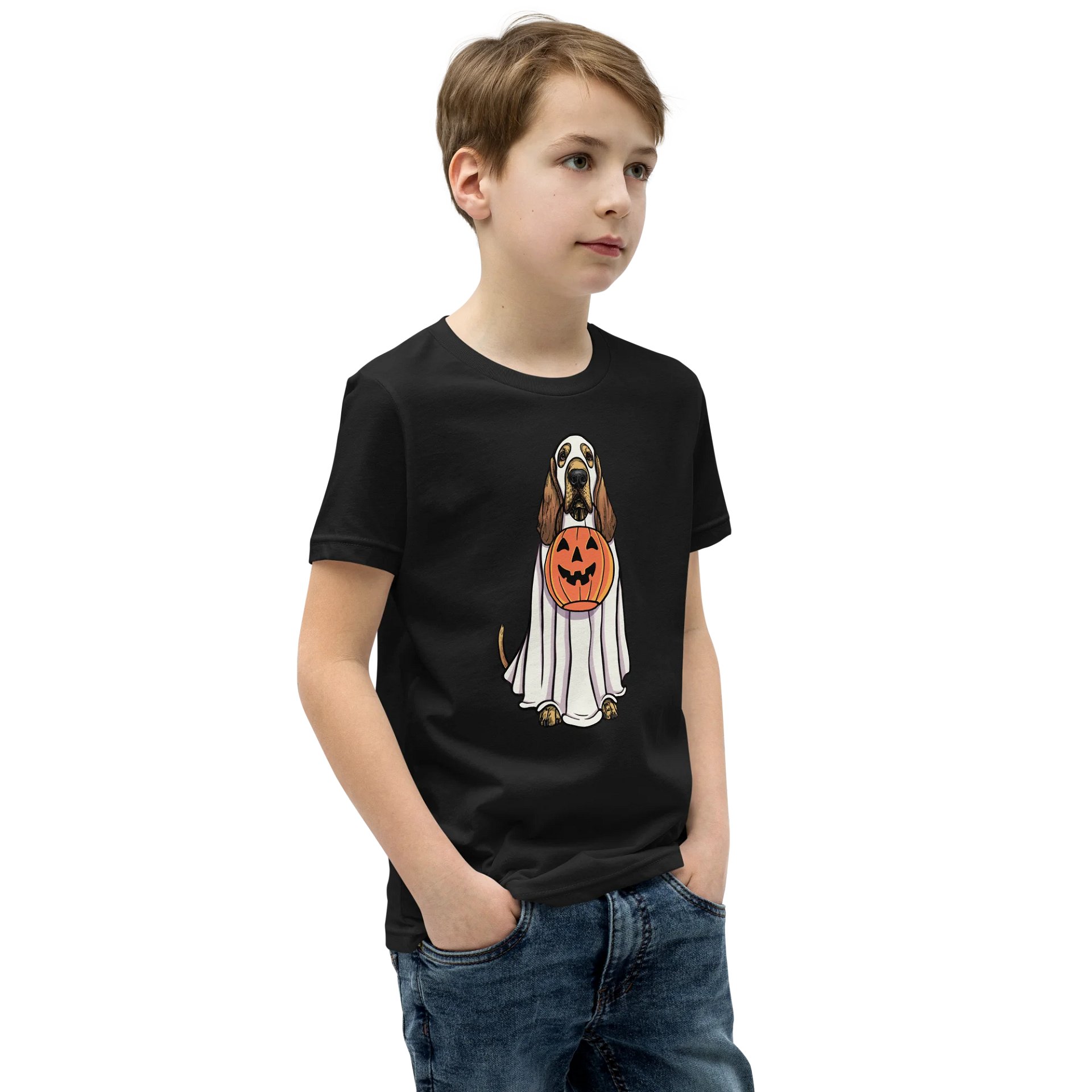 Halloween Bloodhound(Tan) Youth T-Shirt product image (2)