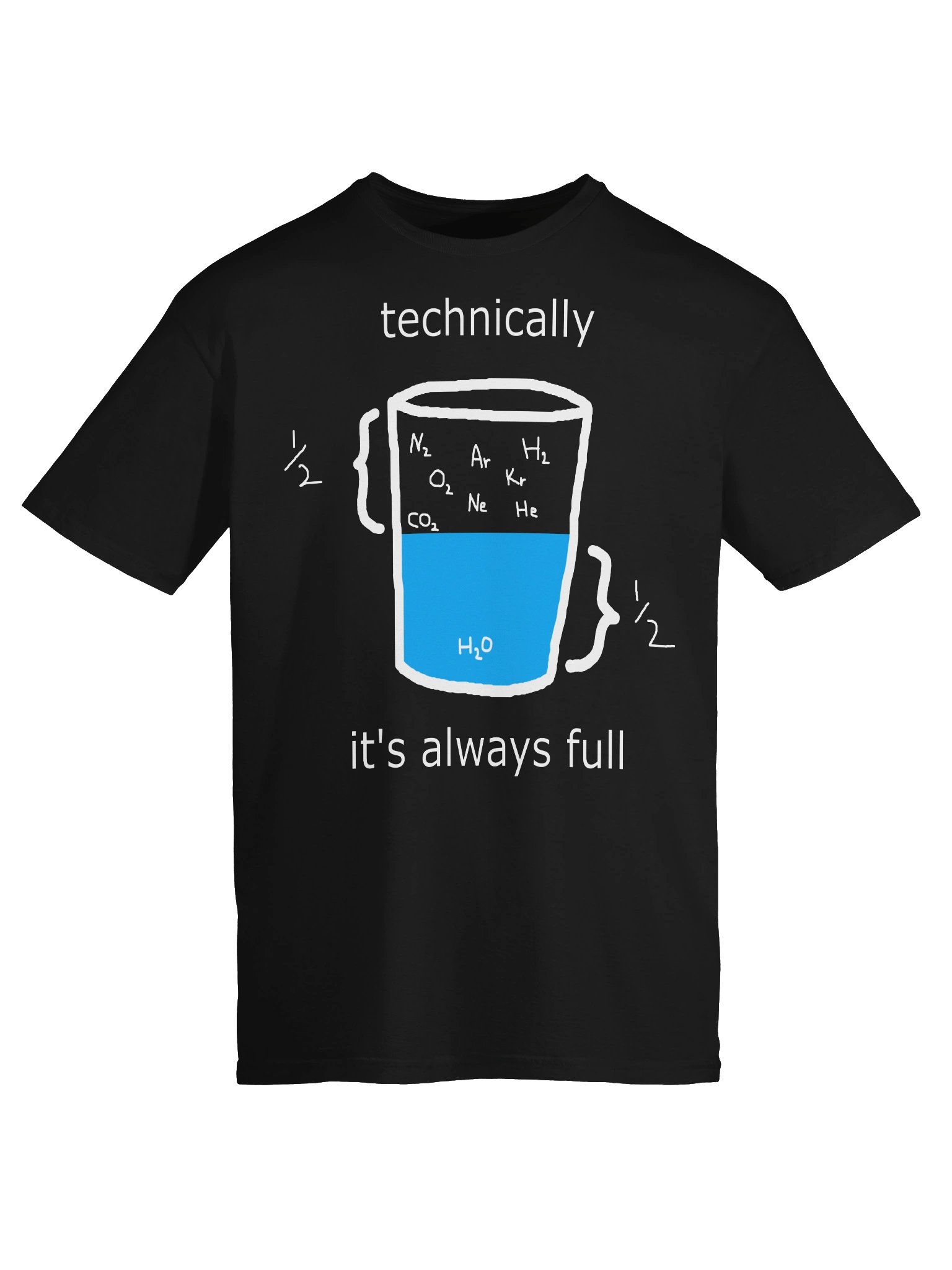 Technically It’s Always Full – Funny Science Glass Half Full T-Shirt product image (5)