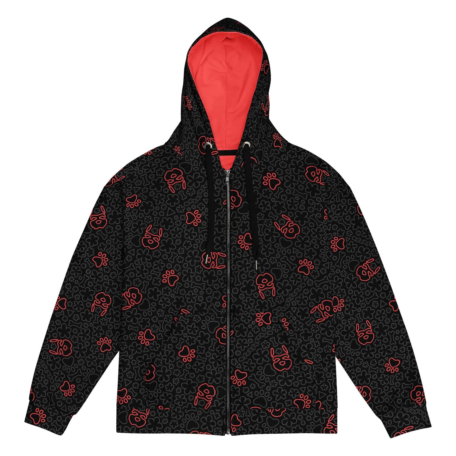 Psych Pattern Zip-Up Hoodie - Night Red product image (1)