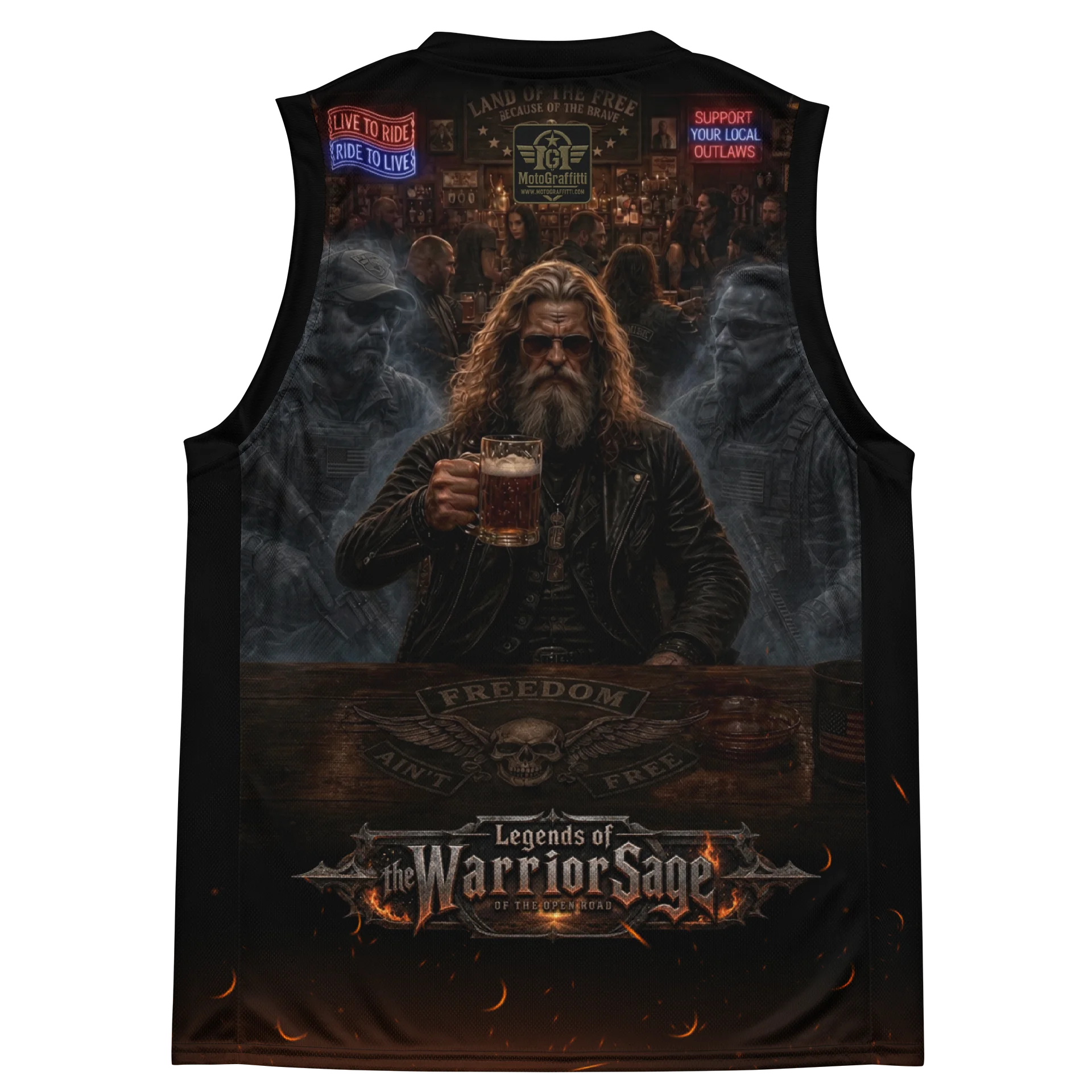 MötoGraffitti "Freedom Ain't Free" Sleeveless Moisture Wicking Riding Tee product image (4)