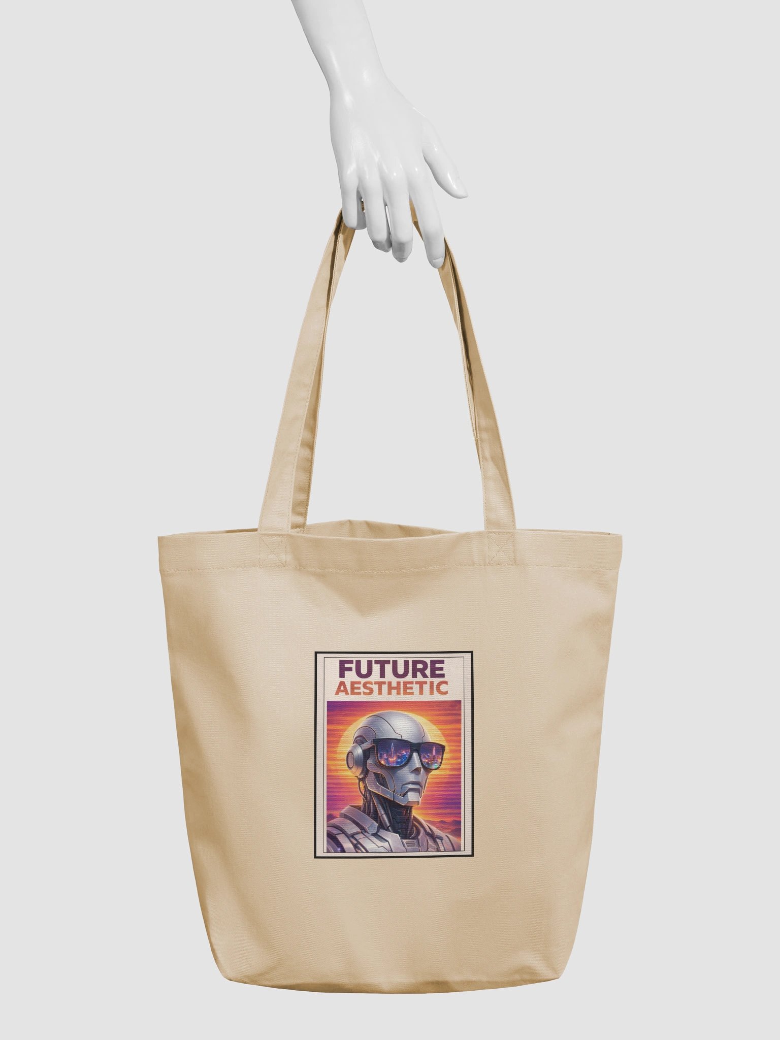 Cream "FUTURE AESTHETIC" Organic Tote Bag product image (3)