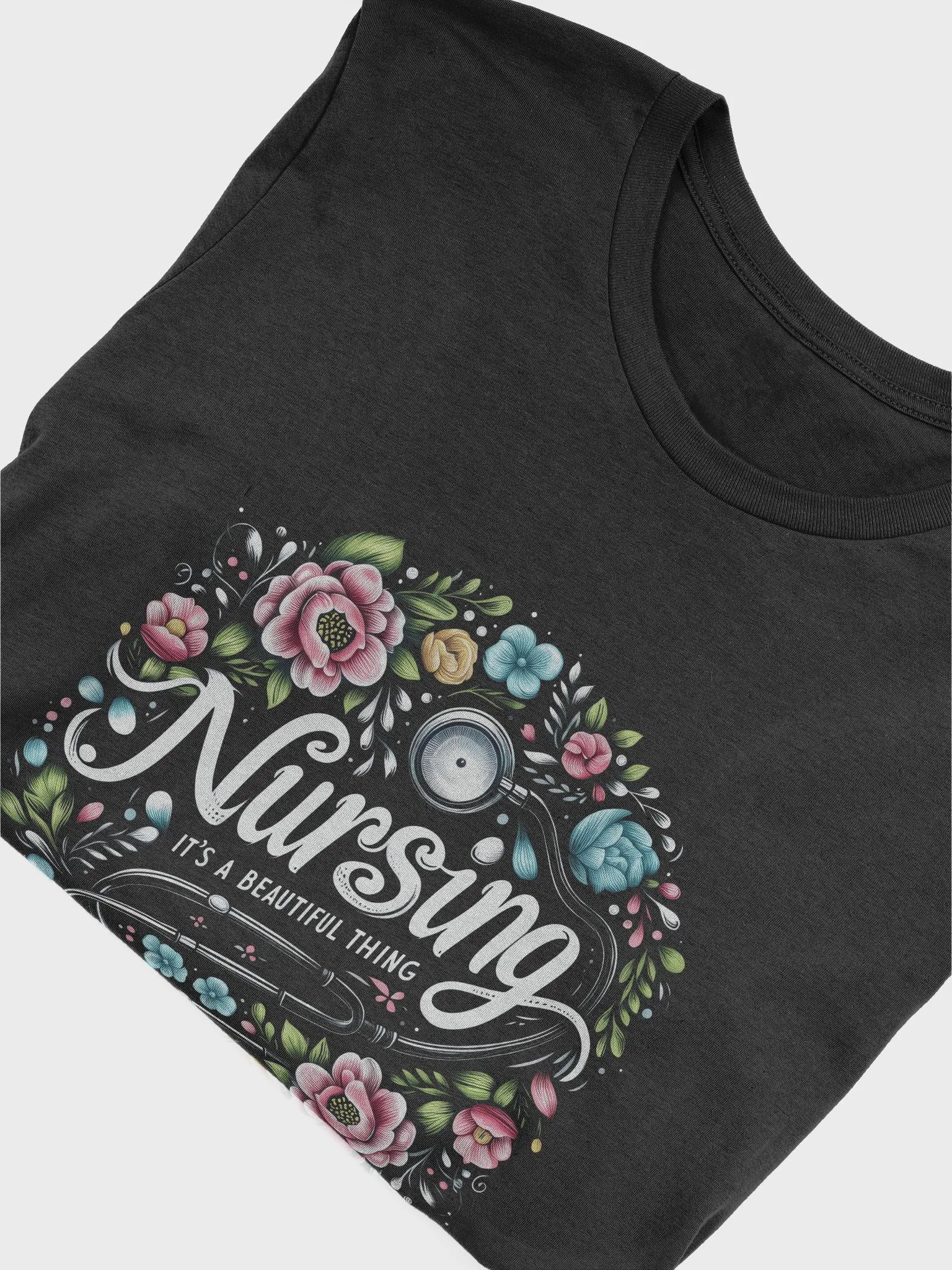 Floral Nursing Stethoscope T-Shirt product image (45)