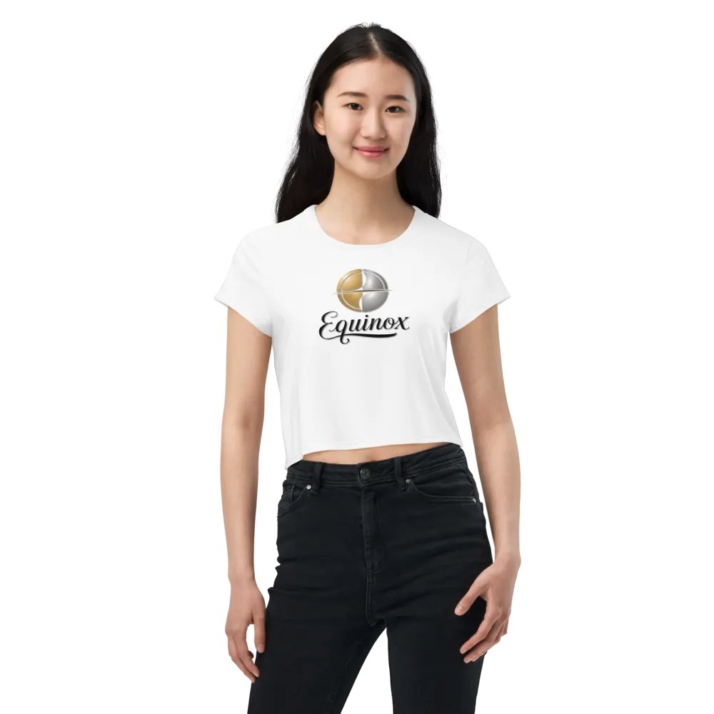 Equinox Women's White Crop Tee - Exclusive Metallic Design product image (7)