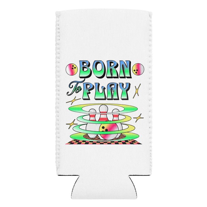Born To Play Bowling Playful Swirl Can Cooler product image (2)