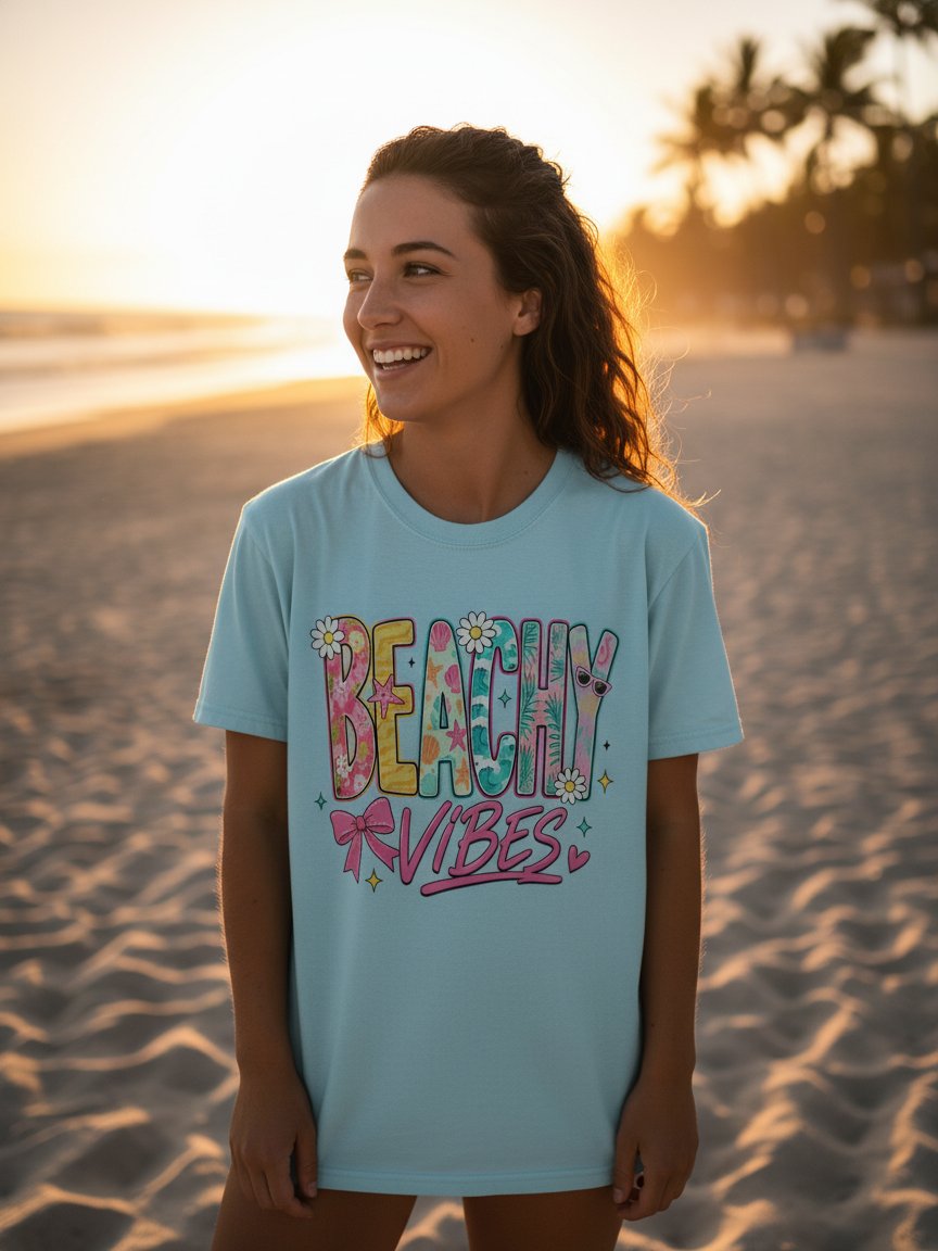 BEACHY VIBES Tropical Tee — Gear Camel product image (1)