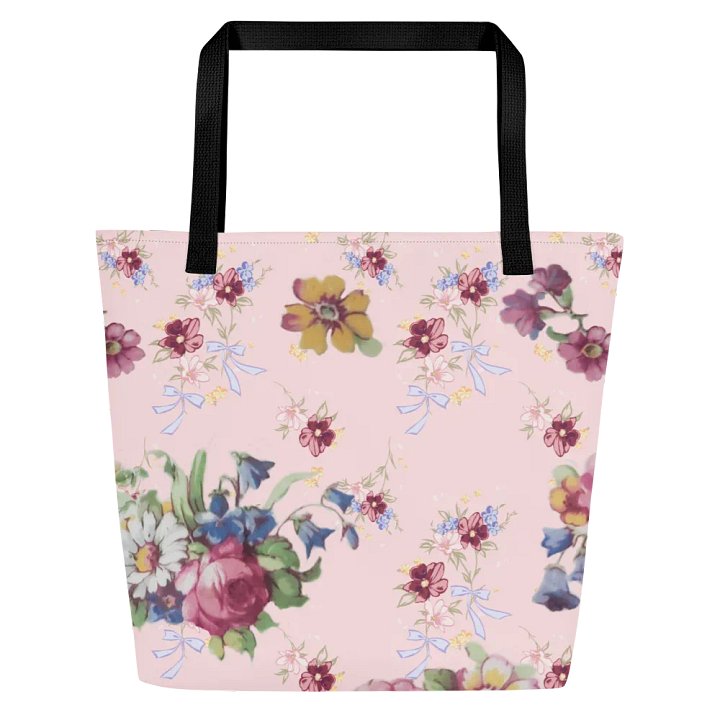 Vintage Pink Flowers Tote Bag | Classic Floral Tote | Pink Blossom Everyday Tote product image (1)