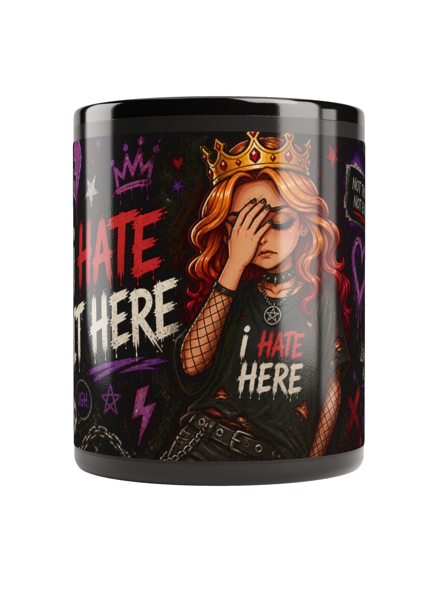 I HATE IT HERE — Black Glossy Goth Mug product image (3)