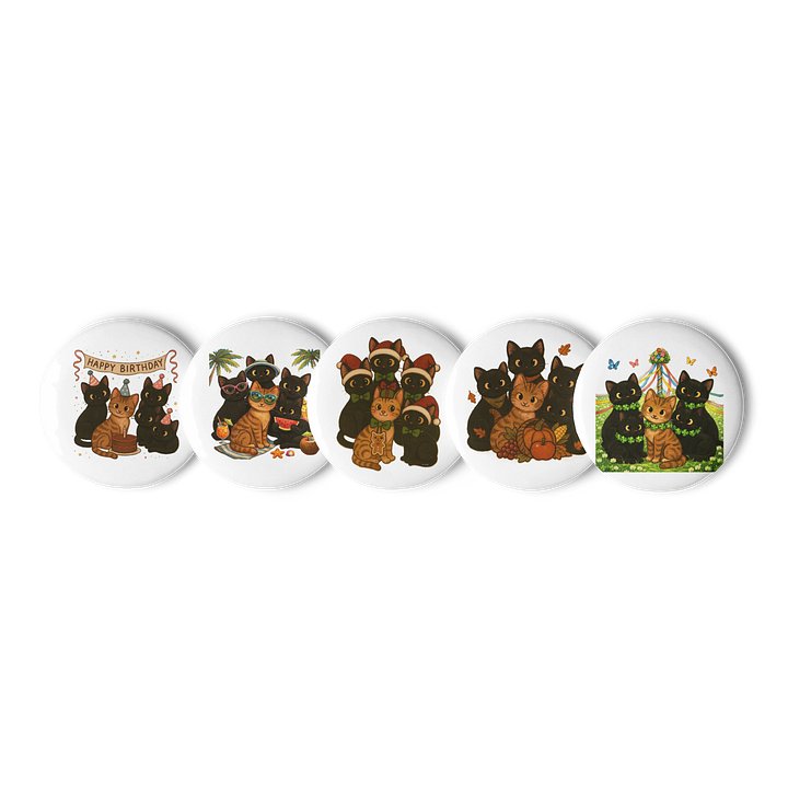 Cat Brigade seasons Pin Button Set product image (1)